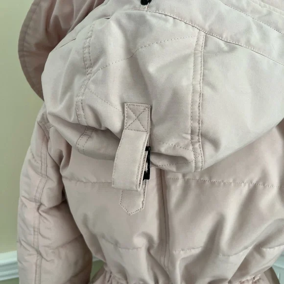 BCBGMaxAzria Pink Hooded Puffer Black Details Winter Coat Jacket XS - Picture 8 of 16
